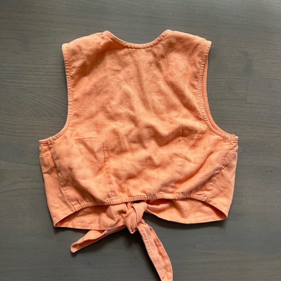 Abercrombie and Fitch Orange Vest Crop Top Tie - Picture 3 of 3